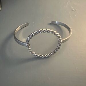 Elegant Silver Twisted Cuff Bracelet